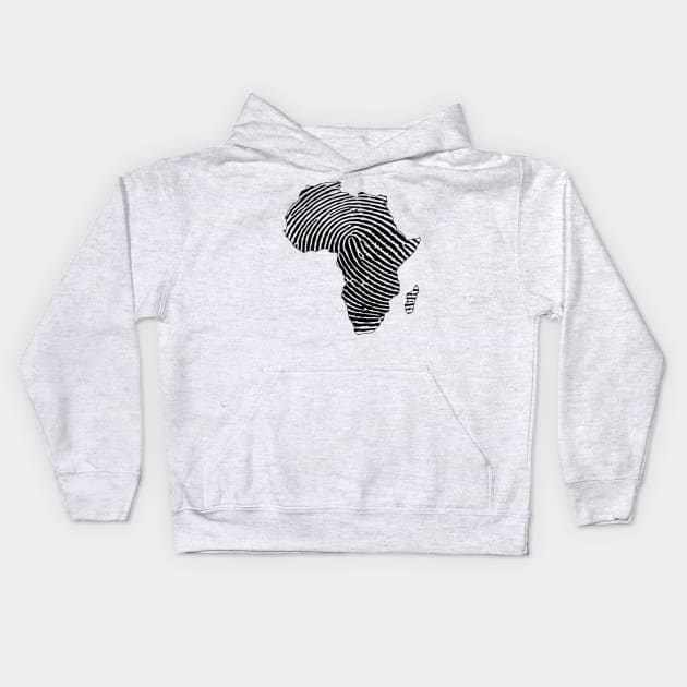 Africa, Africa Fingerprint, Black History, Black Girl Magic, Black Lives Matter Kids Hoodie by UrbanLifeApparel